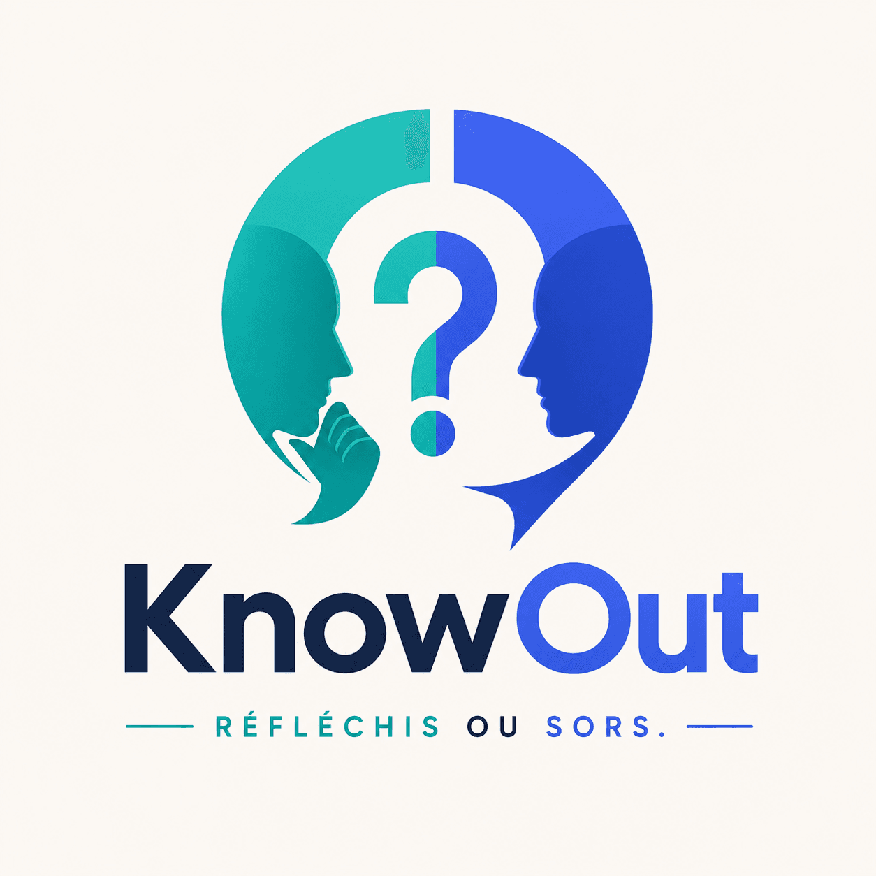 Logo de KnowOut avec la signature « Réfléchis ou sors. » — captures de gameplay à venir.