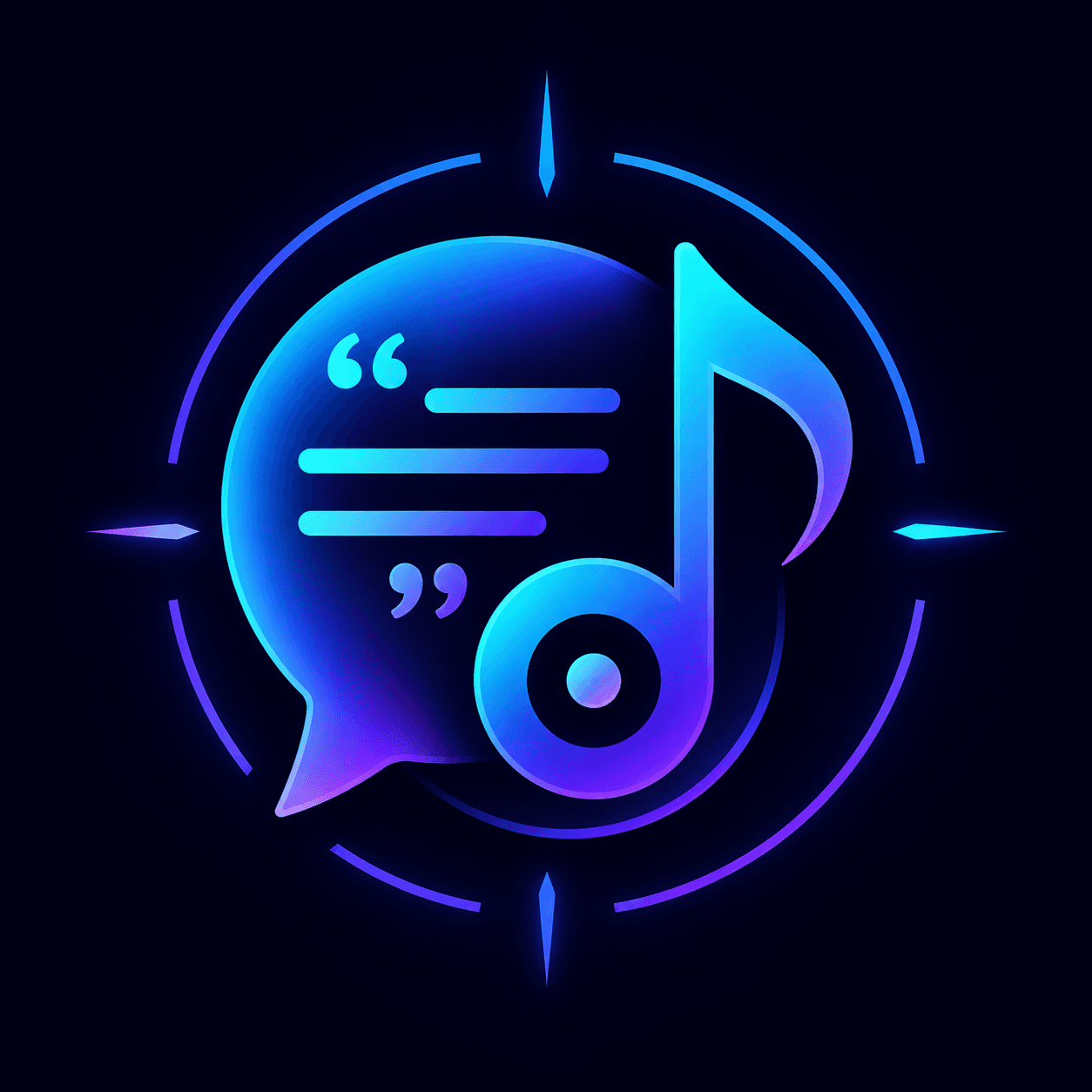 Icône du jeu musical : une bulle de dialogue avec des guillemets et une note de musique.